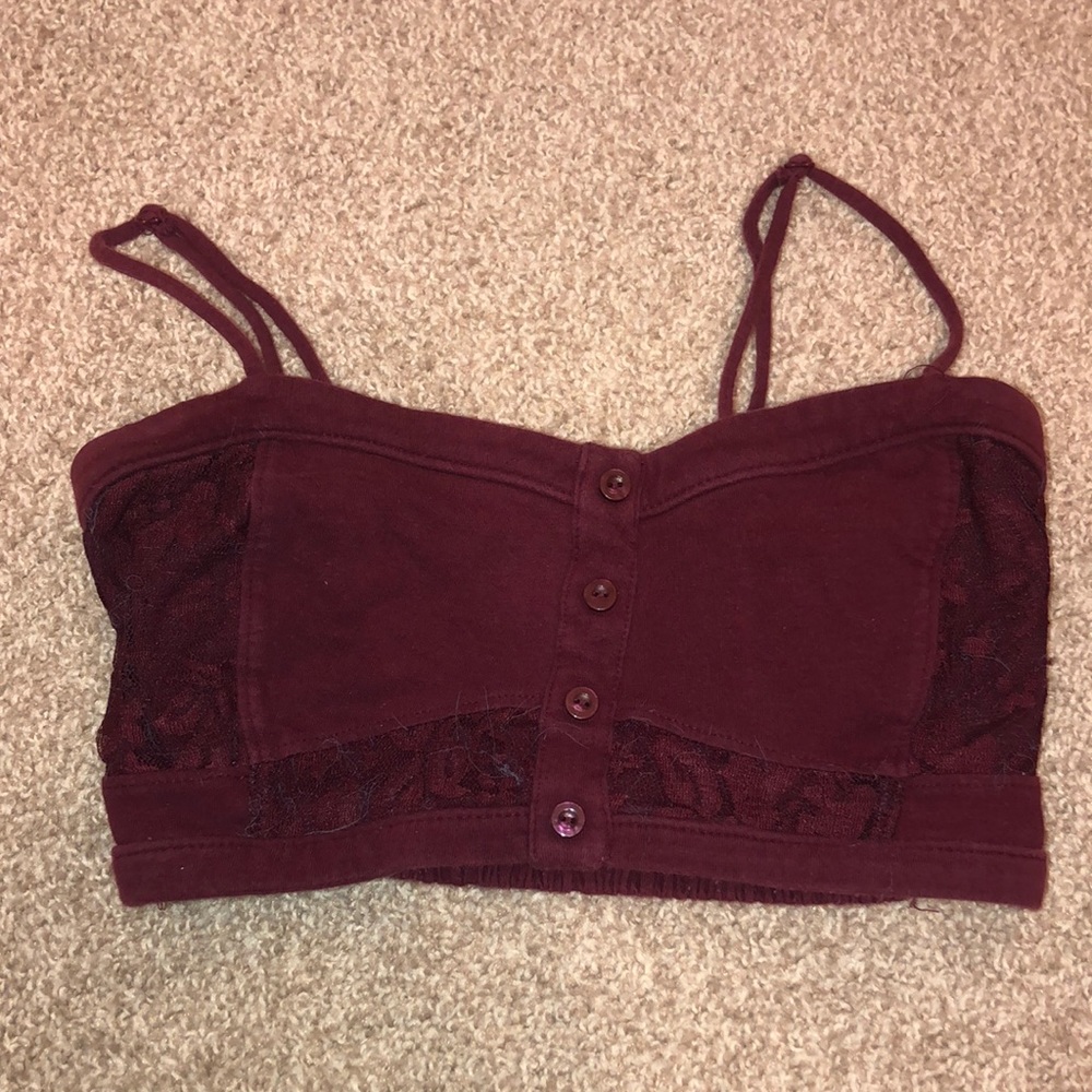 Burgundy non padded bralette